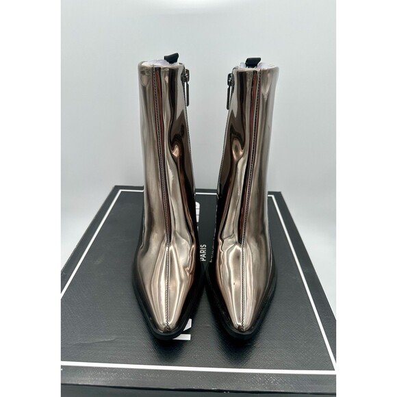 NEW Karl Lagerfeld Keslyn Western Boo Pewter Pointed Boots Shoes size 6.5 EU 37 - Picture 3 of 7